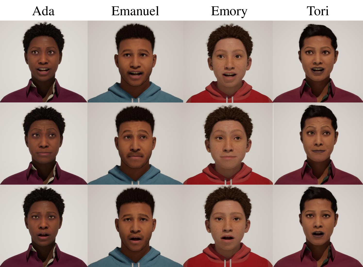 MetaHumans with identical expressions placeholder